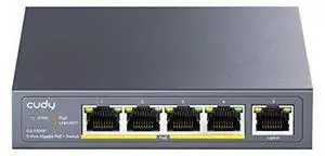 FOR GS1005P 5 Port Gigabit Ethernet Unmanaged PoE+ Switch with 4 x PoE+ 60W DesktopWall Sturdy Metal Fanless Housing 8023af 8023at Shielded Ports Traffic Optimization Plug and Play