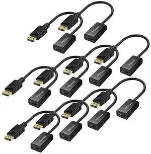 FOR DisplayPort to HDMI Adapter 10 Pack GoldPlated Display Port to HDMI Converter DP to HDMI Cord Male to Female Compatible with Computer Desktop Laptop PC Monitor Projector HDTV Black