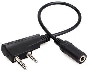 FOR Earpiece Adapter 2 Pin to 35mm Walkie Talkies Headset Adapter for  H777 RT21 RT22 Baofeng BF888S Arcshell AR5 2 Way Radios 1 Pack