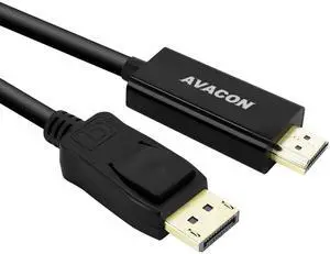 FOR DisplayPort to HDMI 15 Feet Gold-Plated Cable Avacon Display Port to HDMI Adapter Male to Male Black FOR DisplayPort to HDMI 15 Feet Gold-Plated Cable Avacon Display Port to HDMI Adapter Male to Male Black