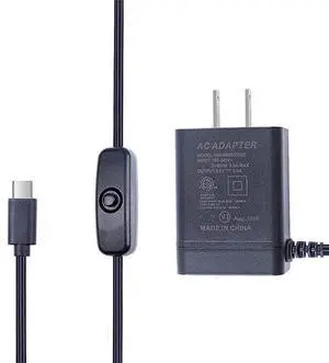 forCompatible with Raspberry Pi 4 Power Supply with ONOff Switch 51V 3A USBC Pi 4 Charger 60 Degree Rotation Adapter for Raspberry Pi 4 Model B 1GB 2GB 4GB Version
