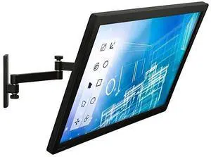 for Full Motion Computer Monitor Wall Mount Articulating Arm Fits Single Monitor Screens 19 20 215 22 24 27 30 Inches VESA 75 and 100 Compatible 33 lb Capacity Black