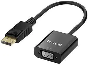 FOR DisplayPort DP to VGA Adapter GoldPlated Display Port to VGA Adapter Male to Female Compatible with Computer Desktop Laptop PC Monitor Projector HDTV Black