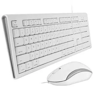 Full Size USB Wired Keyboard Mouse Combo for Mac Mini Pro iMac Desktop Computer MacBook Pro Air Laptops Mac Compatible Apple Shortcuts Extended with Number Keypad Rubber Dome Keycaps