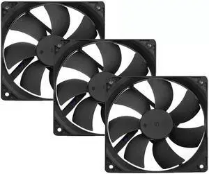 for120mm 12V Computer PC Fan 4Pin 4 Wire Square PWM CPU Cooler Case Fan 800-2200RPM for Mining Rig Case Fan 40-75CFM 3-Pack