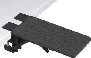 Ergonomics Desk Extender Tray 11.8x 5.9 Table Mount Arm Wrist Rest Shelf 90 Foldable Elbow Arm Support Clamp on Computer Arm Rest for Desk Suitable for Office Home Use