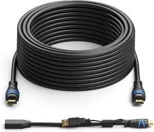FOR BlueRigger 4K HDMI Cable with Signal Booster (35 Feet Black 4K 60Hz in-Wall CL3 Rated)