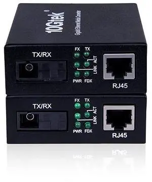FOR Gigabit Ethernet Fiber Media Converters a pair of 101001000M RJ45 to 1000M BiDirectional SingleMode SC Fiber up to 20KM