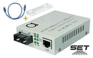 FOR Gigabit Fiber Media Converter BuiltIn Fiber Module 2 km 124 miles SC to UTP Cat5e Cat6 101001000 RJ45 Auto Sensing Gigabit or Fast Ethernet Speed Jumbo Frame LLF Support