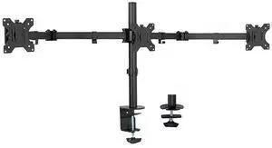 FOR Black Triple Monitor Adjustable Desk Mount Articulating Tri Stand Holds 3 Screens up to 24 inches STANDV003Y