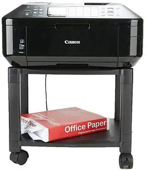 FOR Classify Mobile Printer Cart with Cable Management BlK 2 Tiers Black