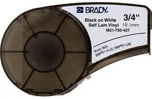 for Authentic M21750427 SelfLaminating Wire Wrap for Control Panels Electrical Panels and Datacom Cable Labeling Black on White material Designed for BMP21PLUS and BMP21LAB Label