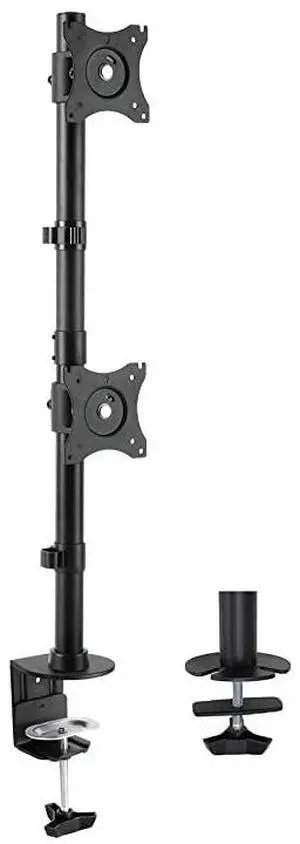 FOR Dual Computer Monitor Desk Mount Stand Vertical Array for 2 Screens up to 27 inches STANDV002R