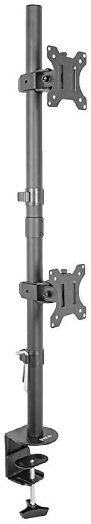 Dual LCD Monitor Desk Mount Stand Heavy Duty Stacked, Holds Vertical 2 Screens up to 32" (STAND-V002T)