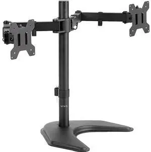 forDual LED LCD Monitor FreeStanding Desk Stand for 2 Screens up to 27 inches HeavyDuty Fully Adjustable Arms with Max VESA 100x100mm STANDV002F