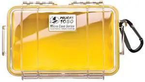 FOR Waterproof Case | Pelican 1050 Micro Case - for iPhone, cell phone, GoPro, camera, and more(Yellow/Clear)