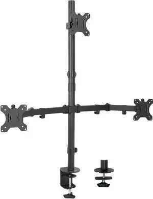 Triple LCD Monitor Desk Mount Stand Heavy Duty and Fully Adjustable | 3 Screens up to 30 inches