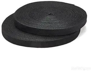 FOR com HKLP100 Hook-and-Loop Cable, 100 ft. Bulk Roll Tie Strap, Black