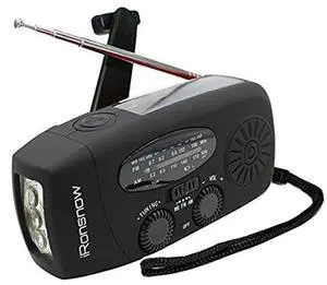 FOR Upgraded 2000mAh?  Solar Emergency NOAA Weather Radio Dynamo Hand Crank Self Powered AM FM WB Radios 3 LED Flashlight 2000mAh with Charging Indicator Smart Phone Charger Power Bank (Black)