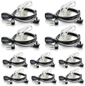 FOR-Walkie Talkies Earpiece with Mic 2 Pin Acoustic Tube Headset for Baofeng UV5R  H777 RT1 RT21 RT22 Arcshell AR5 2 Way Radio 10 Pack
