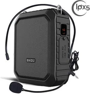 FOR-Voice Amplifier with Wired Headset Mic 18W Portable Bluetooth Speaker Megaphone Waterproof IPX5 Loudspeaker Voice Recording Power Bank for Outdoor Activities Parties Teaching Meeting Training etc