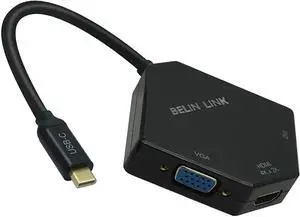 USB C to HDMI/VGA/DVI Adapter,Compatible Thunderbolt 3 Type C for HDMI DVI VGA for MacBook Pro/