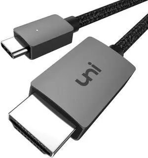 USB C to HDMI Cable 4K uni USB-C to HDMI Cable[Thunderbolt 3 Compatible] for Home Office Compatible for MacBook Pro iPad Air 4 iPad Pro 2020/2018 Galaxy S20 Surface Book 2 XPS and More -3ft