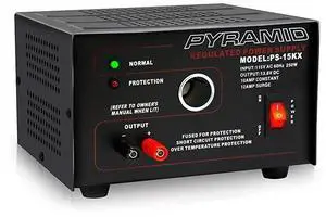 FOR-Universal Compact Bench Power Supply 10 Amp Linear Regulated Home Lab Benchtop ACtoDC Converter w 138 Volt DC 115V AC 250W Input Screw Type Terminal 12V Car Cigarette Lighter  PS15K5