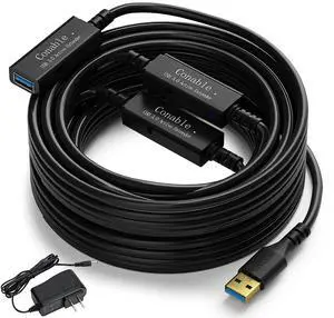 USB 3.0 Active Repeater Extension Cable 75 Feet A Male to Female Extender Cord Signal Booster Smart Chip with AC Power Adapter for Laptop Hard Drive Xbox PS4 Camera VR etc - 75 ft (22.8 M)