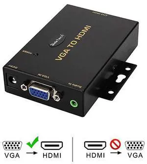 FOR VGA to HDMI Converter with 35mm Audio Port for PC Laptop Display Computer Mac Projector