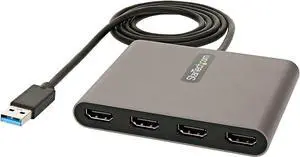 FOR-South City Mall.com USB 3.0 to 4x HDMI Adapter - External Video & Graphics Card - USB Type-A to Quad HDMI Display Adapter Dongle - 1080p 60Hz - Multi Monitor USB A to HDMI Converter - Windows Only