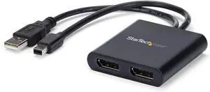 South City Mall.com 2-Port Multi Monitor Adapter - Mini DisplayPort to 2x DisplayPort MST Hub - Dual 4K 30Hz - Video Splitter for Extended Desktop Mode on Windows PCs Only - mDP 1.2 to 2x DP (MSTMDP1