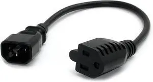 South City Mall.com 1ft (30cm) Computer Power Cord 10 Pack - C14 to NEMA 5-15R Adapter - Multipack 3-Prong PC Monitor Cable (PAC10010PK)