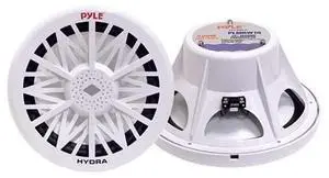 Single Outdoor Marine Audio Subwoofer 500 Watt 10 Inch White Waterproof Bass Loud Speaker For Marine Stereo Sound System Under Helm or Box Case Mount in Small Boat Marine Vehicle  PLMRW10