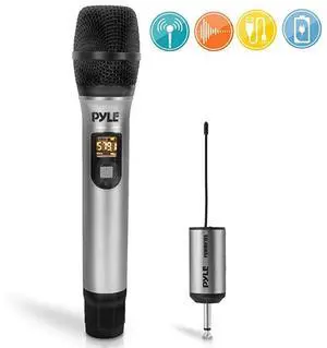 Portable UHF Wireless Microphone System Professional Battery Operated Handheld Dynamic Unidirectional Cordless Microphone Transmitter Set wAdapter Receiver for PA Karaoke DJ Party  PDWMU105