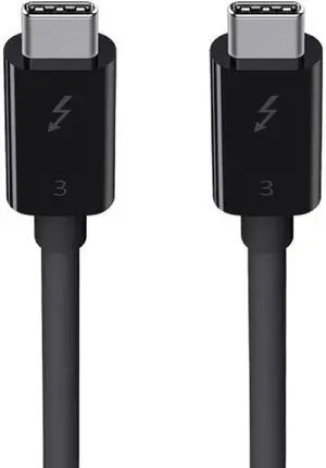 South City Mall Thunderbolt 3 Cable (100W Thunderbolt Cable, USB-C to USB-C Cable), 2.6ft/0.8M, Black