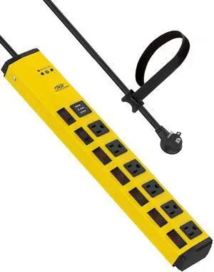 Surge Protector Power Strip with USB Individual Switches and Flat Plug CRST ECO-Friendly 6-Outlet Metal Heavy Duty Power Strip (1200 Joules) Circuit Breaker 6-Feet 14AWG Cord (with Fastening Tie)