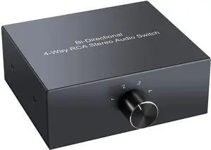 FOR-RCA Stereo Audio Switch 4-Way Bi-Directional L/R Sound Channel Audio Switch Splitter RCA Stereo Switch Selector for DVD Stereo Speaker CD Player