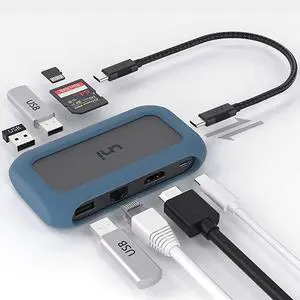USB C Hub Ethernet 8in1 Aluminum Adapter for MacBook Pro 2020  USB TypeC to HDMI 4K 1 Gbps Ethernet SD Card Reader PD 100W USB 30 with 8 Detachable Cord Compatible for iPad Pro and More
