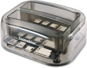 TCC-S865 USB 3.0 to SATA IDE Dual Slots External Transparent Hard Drive Docking Station with Card Reader and 2 Ports USB 3.0 Hub for 2.5 3.5 Inch IDE SATA I/II/III HDD SSD