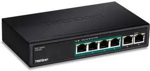 FOR-TRENDnet 6-Port Fast Ethernet PoE+ Switch TPE-S50 4 x Fast Ethernet PoE Ports 2 x Fast Ethernet Ports 60W PoE Budget 1.2 Gbps Switch Capacity Ethernet Network Switch Metal Lifetime Protection