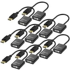 FOR-DisplayPort DP to DVI Adapter 10 Pack GoldPlated Display Port to DVID Adapter Male to Female Compatible with Computer Desktop Laptop PC Monitor Projector HDTV Black