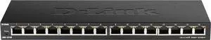 FOR-Ethernet Switch 16 Port Gigabit Slim Switch Plug and Play Unmanaged Metal Housing Quiet Fanless Design IEEE 802.3az EEE 5-Year Limited Warranty (DGS-1016S) Black