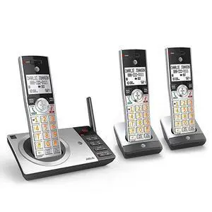 FOR-DECT 60 Expandable Cordless Phone with Answering System SilverBlack with 3 Handsets