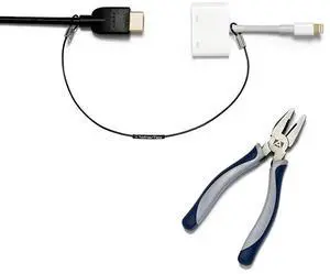 FOR-Cable Tethers Black 10 Pack | PatentPending PreAssembled Adapter Tethers | Secure Your Computers Adapters Mac Dongles | Easy Installation | Free Crimping Tool