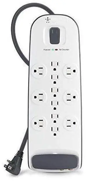 FOR-12Outlet Advanced Power Strip Surge Protector with 8Foot Power Cord and Telephone Coaxial Protection 3996 Joules BV11223008