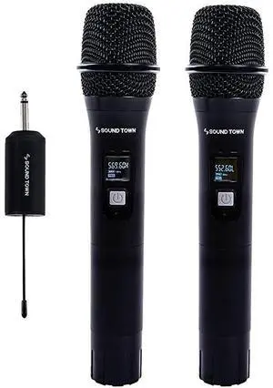 FOR-100-Channel UHF Rechargeable Wireless Handheld Microphone System with Built-in Effects, 1/4" Mini Portable Receiver for Karaoke, Events, Church, Meetings (SWM01-U2HH)