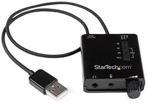 FOR-com USB Sound Card w SPDIF Digital Audio Stereo Mic External Sound Card for Laptop or PC SPDIF Output ICUSBAUDIO2DBlack