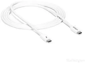 FOR-com 20Gbps Thunderbolt 3 Cable 66ft2m White 4k 60Hz Certified TB3 USBC to USBC Charger Cord w 100W Power Delivery TBLT3MM2MW