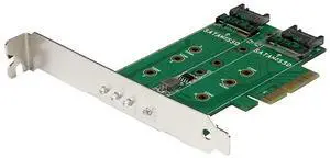 FOR-com 3port M2 SSD NGFF Adapter Card Supports 1x PCIe NVMe M2 SSD 2x SATA III M2 SSDs PCIe 30 Adapter PEXM2SAT32N1